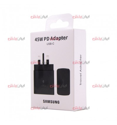 کلگی شارژر SAMSUNG 45 وات ویژگی مشکی سریال دار عمده