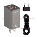 کلگی شارژر LDNIO مدل A2527C ویژگی 30 وات به همراه کابل و تبدیل - Image 3