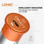 شارژر فندکی LDNIO مدل C61C ویژگی درگاه PD به همراه کابل - Image 4