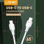 کابل دو سر تایپ سی LDNIO مدل LC121C ویژگی 65 وات - Image 4