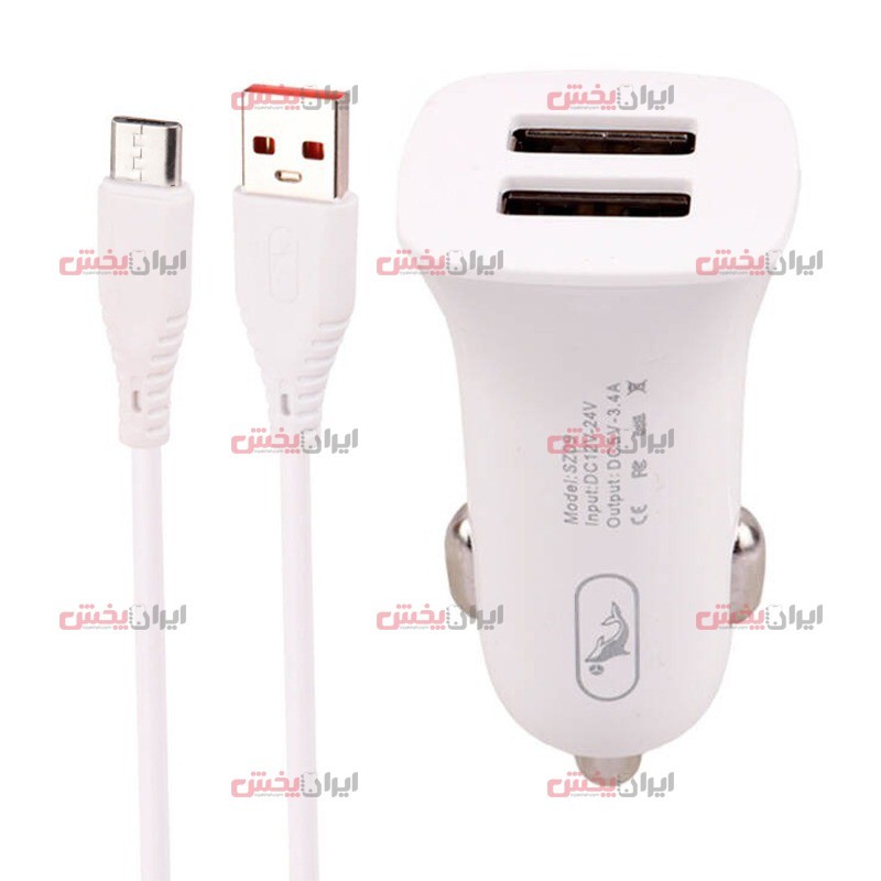 sky-dolphin-sz09v-car-charger-wholesale.jpg شارژر فندکی Sky Dolphin مدل SZ09V به همراه کابل MicroUSB - Image 1